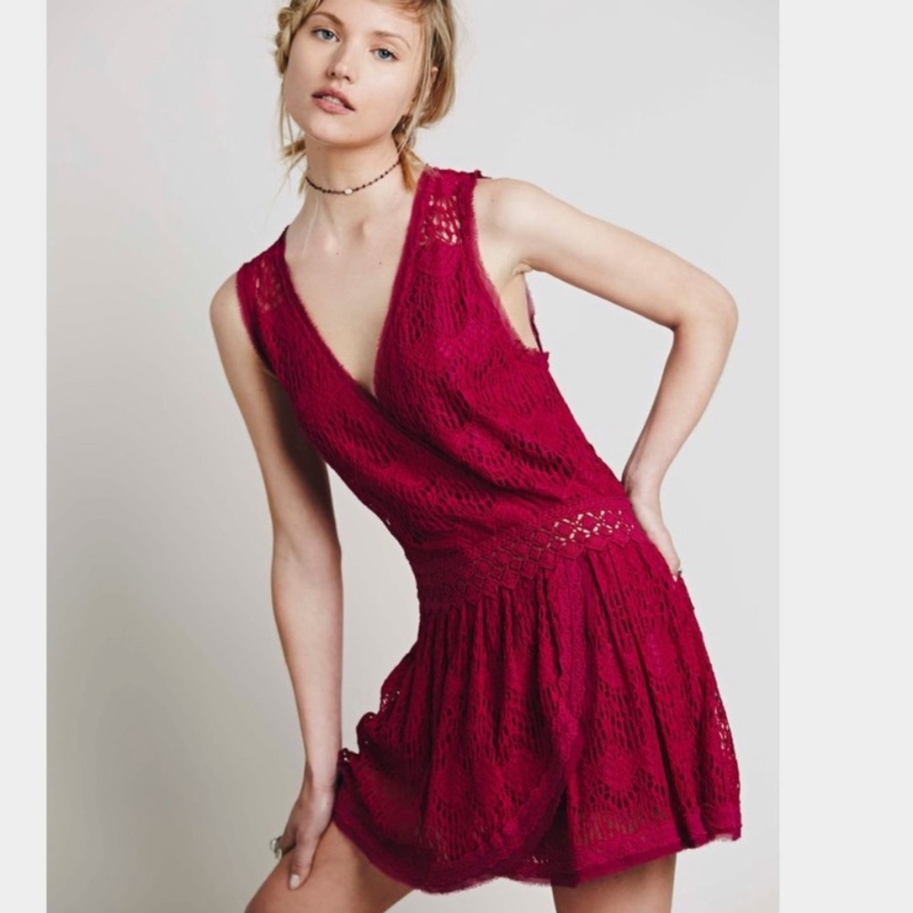 Free People First Bloom Lace Mini Dress